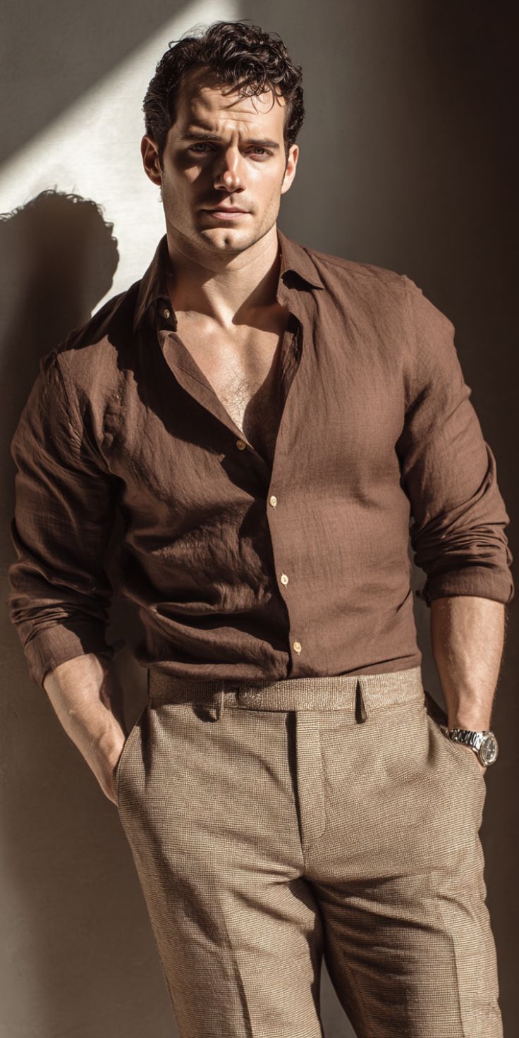 KIVI Premium Linen Shirt β Chocolate Brown