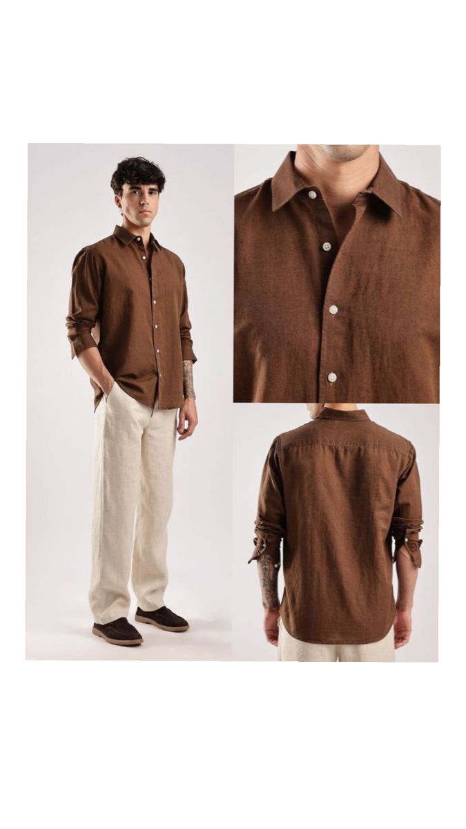 KIVI Premium Linen Shirt β Chocolate Brown